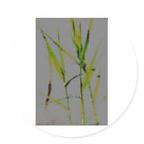 Water Reed Digital art Round Sticker