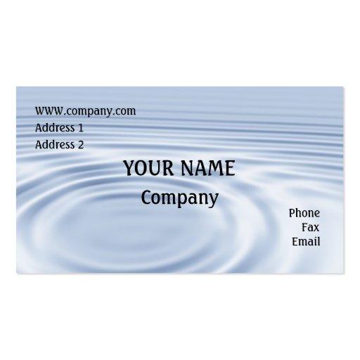 Water ripples business cards