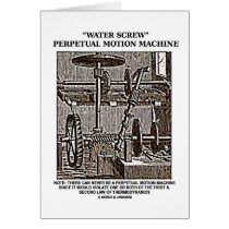 Water Screw Perpetual Motion Machine Woodcut Cards