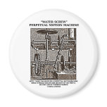 Water Screw Perpetual Motion Machine Woodcut magnets