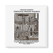 Water Screw Perpetual Motion Machine Woodcut Fridge Magnets