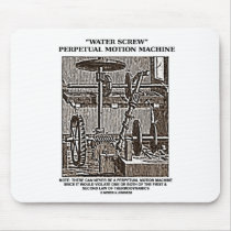 Water Screw Perpetual Motion Machine Woodcut Mousepad