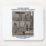Water Screw Perpetual Motion Machine Woodcut Mousepad