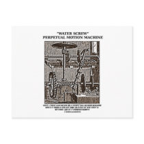 Water Screw Perpetual Motion Machine Woodcut Post Cards