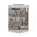 Water Screw Perpetual Motion Machine Woodcut stickers