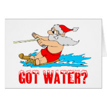 Water Ski Santa Card