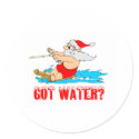 Water Ski Santa stickers by TeeZazzle Water Ski Santa stickers