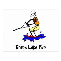 Water Skiing at Grand Lake Postcard postcards