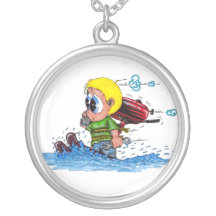 water skiing personalized necklace