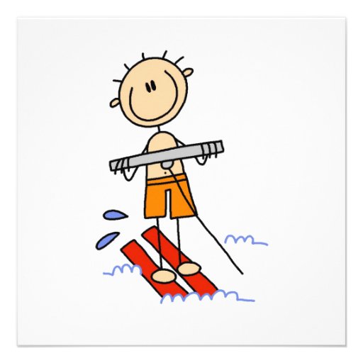 Water Skiing Stick Figure Invite