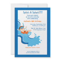 Water Slide Birthday Party Invitation