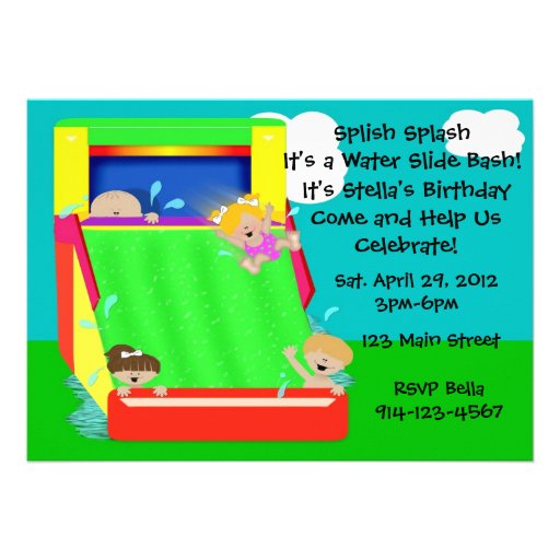 Water Slide Party Invitation