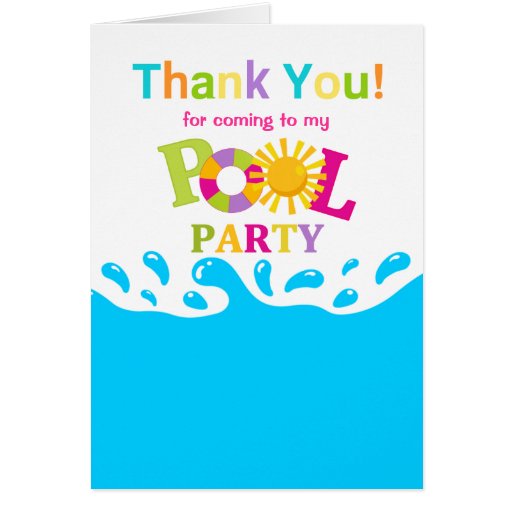Free Printable Pool Party Thank You Templates