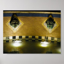 Water Spout Fountains Pools Gargoyles Poster