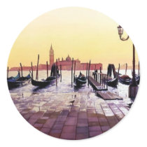 "Water Taxis" Gondola Scene Watercolor stickers