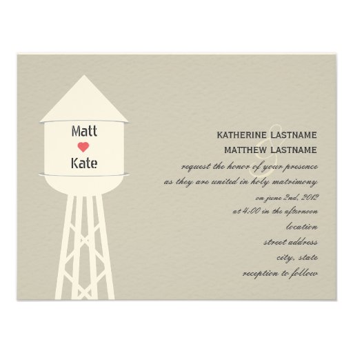Water Tower Wedding Invitation