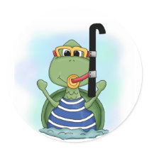 Water Turtle Tshirts and Gifts Round Sticker