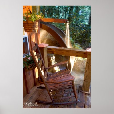 Water Wheel and porch Poster by Wheelman
