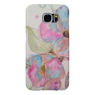 Watercolor and ink flowers samsung galaxy s6 cases