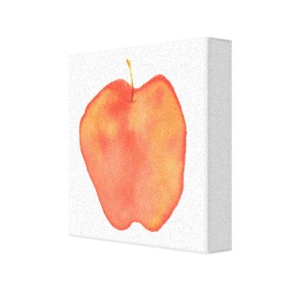 Watercolor Apple wrappedcanvas