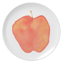 Watercolor Apple plates
