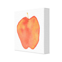 Watercolor Apple Stretched Canvas Prints