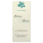 Watercolor Aqua Wedding Program Card rack cards