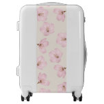 Watercolor Beige Cherry Blossom White Suitcase Luggage