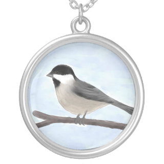 Watercolor Black-capped Chickadee Necklace