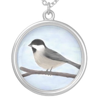 Watercolor Black-capped Chickadee Necklace