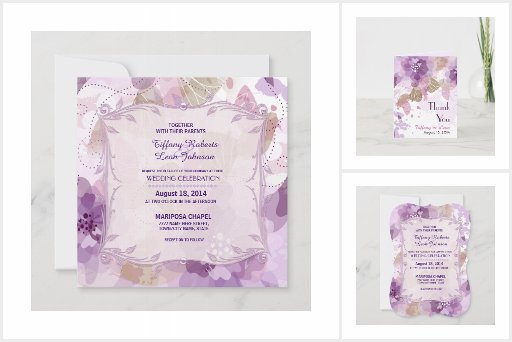 Watercolor Blossoms Purple Wedding