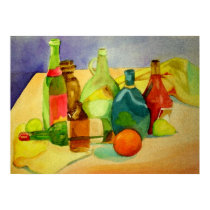 Watercolor Bottles posters