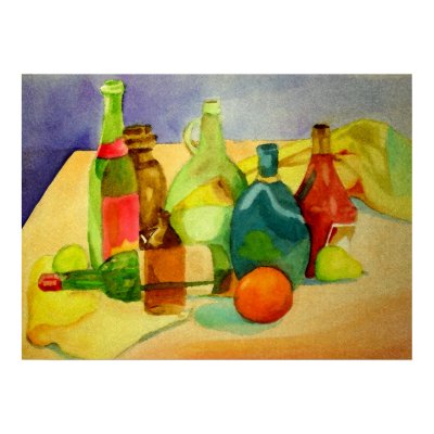 Watercolor Bottles Posters by Jack_of_Arts