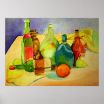 Watercolor Bottles Posters