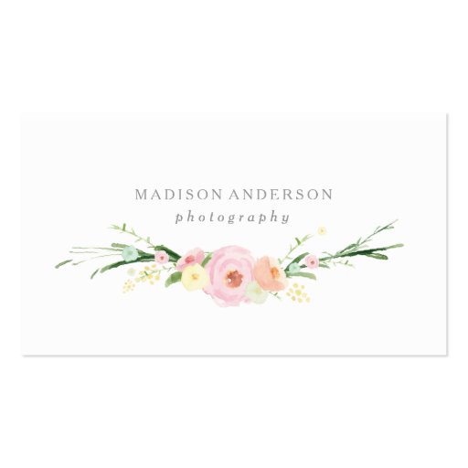 Watercolor Bouquet | Business Cards (front side)