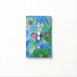 Watercolor Bugs on Leaves Light Switch Cover