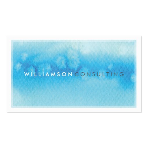 WATERCOLOR BUSINESS CARD :: modern trendy blue (front side)