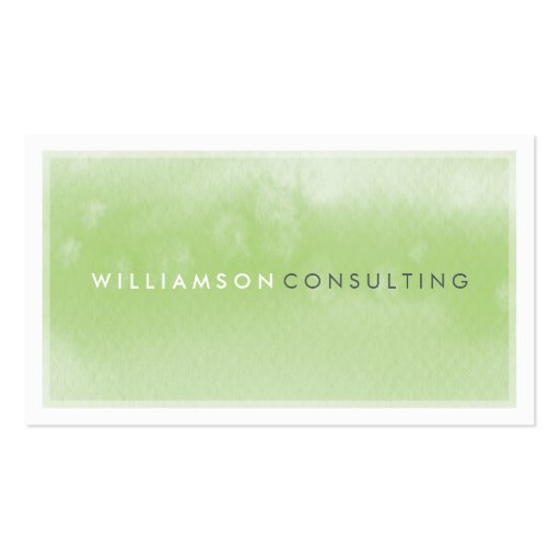WATERCOLOR BUSINESS CARD :: modern trendy green (front side)
