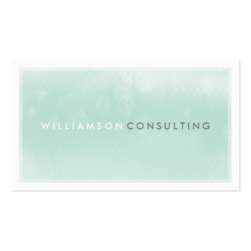 WATERCOLOR BUSINESS CARD :: modern trendy mint (front side)