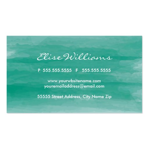 Watercolor Business Cards (back side)