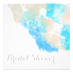 Watercolor Butterfly Ocean Shore  Bridal Shower Custom Announcement