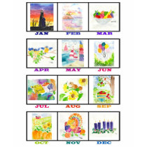 Watercolor Calendar t-shirts