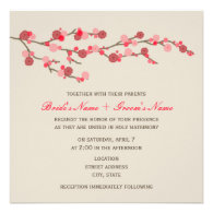 Watercolor Cherry Blossom Wedding Invite