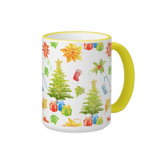watercolor christmas tree mug zazzle watercolor christmas tree mug zazzle