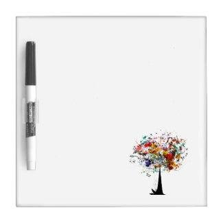 Watercolor colorful tree n butterfly.png dry erase boards