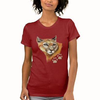 Watercolor Cougar Puma, Mountain Lion, Animal T Shirts