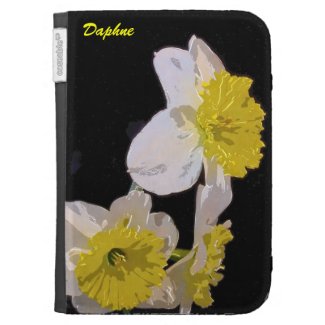 Watercolor Daffodil on Black Kindle Covers