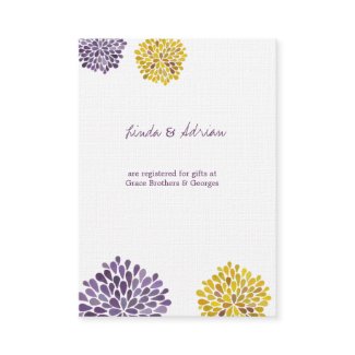 Watercolor Dahlia Flowers Wedding Enclosure Cards Business Card Template
