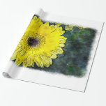 Watercolor Daisy on White Large Wrapping Paper