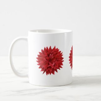 Watercolor Dark Red Flower Classic White Coffee Mug